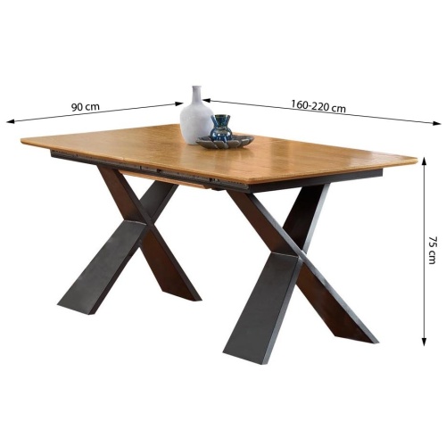 Stół rozkładany Chandler 160-220 cm dąb naturalny