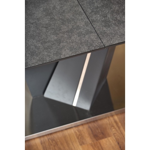 Stół rozkładany Salvador 160-200 cm ciemnoszary szklany blat