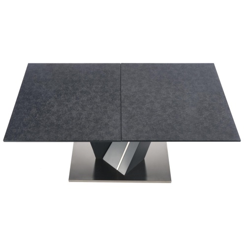 Stół rozkładany Salvador 160-200 cm ciemnoszary szklany blat