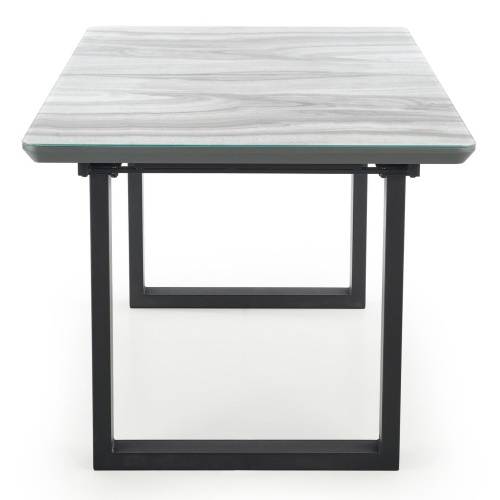 Stół rozkładany Marley160-200 cm biały efekt marmuru szklany blat