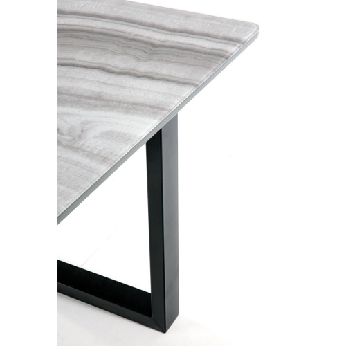 Stół rozkładany Marley160-200 cm biały efekt marmuru szklany blat