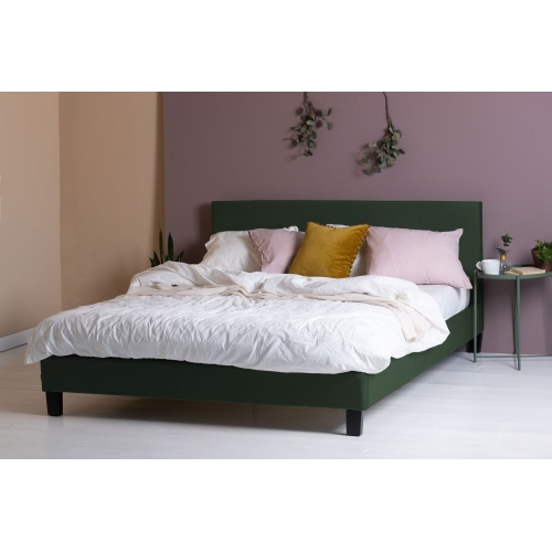 Łóżko z pojemnikiem Matson 160x200 zielone welur