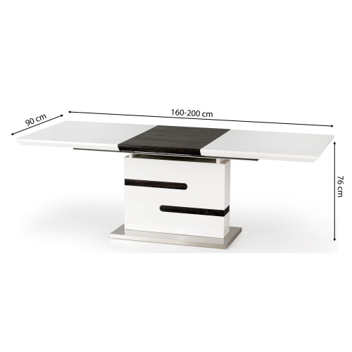 Stół rozkładany Monaco 160-220 cm biały/szary