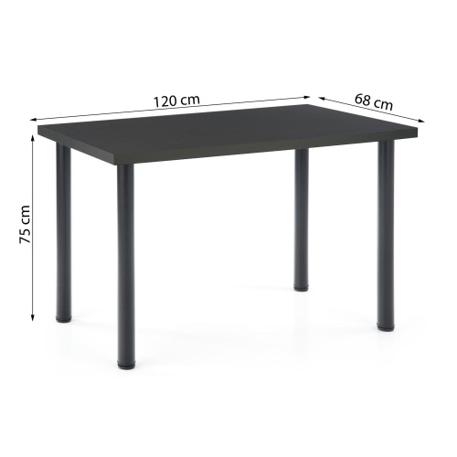 Stół kuchenny Modex 2 120 cm antracytowy/czarny