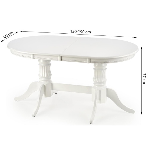 Stół rozkładany Joseph 150-190 cm biały