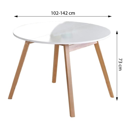 Stół rozkładany Ruben 102-142x75 cm biały