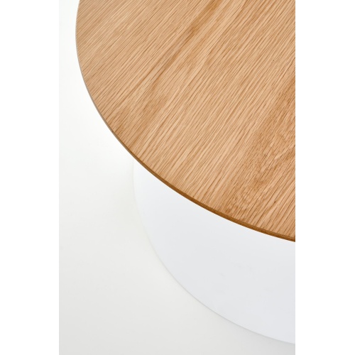 Okrągły stolik kawowy Azzura 69 cm naturalny/biały
