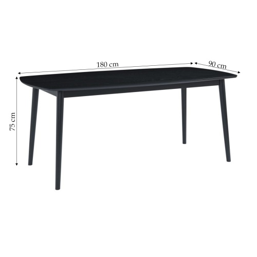 Stół do jadalni Hastings 180x90 cm czarny