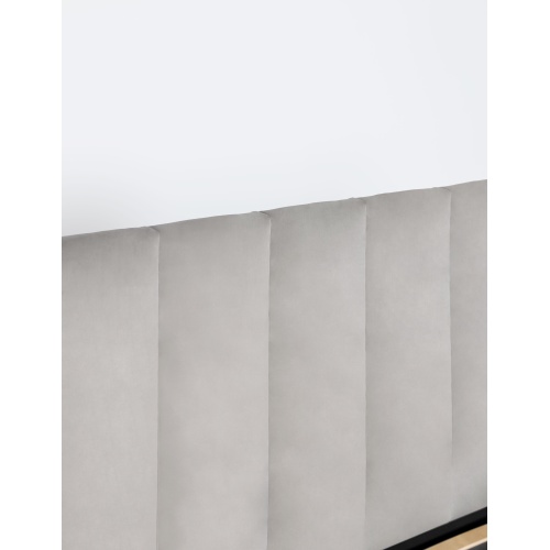 Łóżko tapicerowane Simple 160x200 cm z pojemnikiem welurowe szare