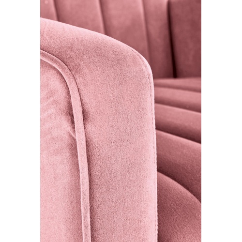 Fotel welurowy Vario różowy/złoty