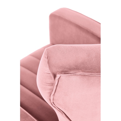 Fotel welurowy Vario różowy/złoty