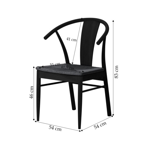 Krzesło drewniane Janik dąb czarne