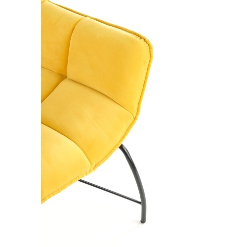 Fotel wypoczynkowy Belton żółty/czarny welur