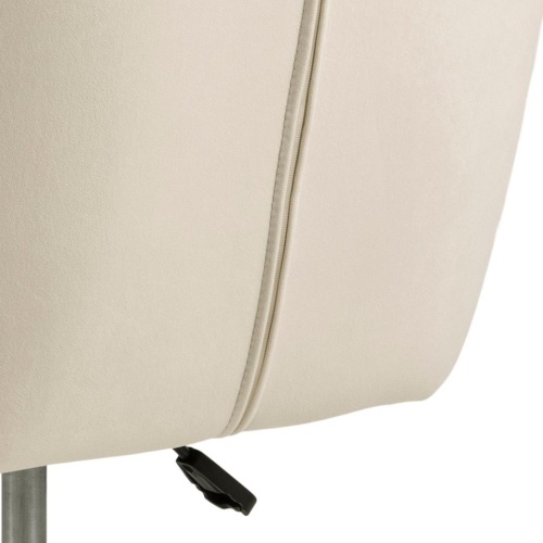 Fotel obrotowy Nora 91 cm welurowy jasnobeżowy