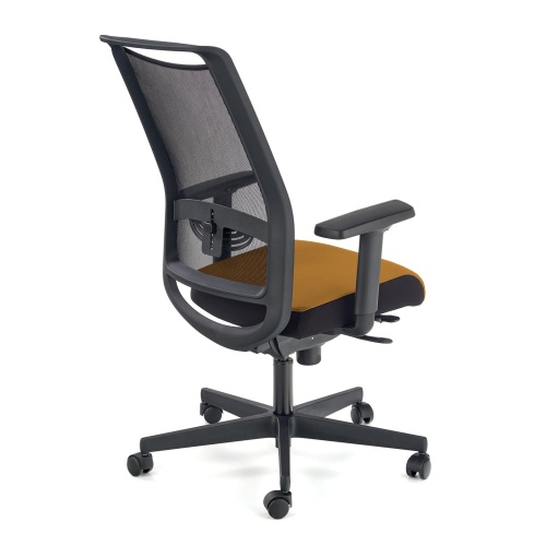 Regulowany fotel biurowy Gulietta obrotowy czarny/musztardowy