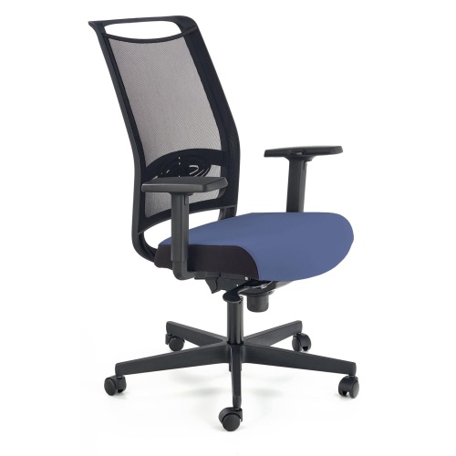 Regulowany fotel biurowy Gulietta obrotowy czarny/niebieski