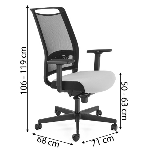 Regulowany fotel biurowy Gulietta obrotowy czarny/popielaty