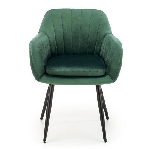 Krzesło welurowe K429 zielone/czarne