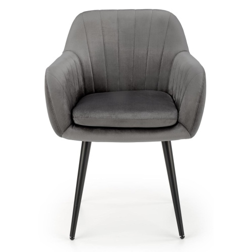 Krzesło welurowe K429 popielate/czarne