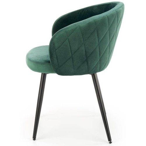 Krzesło welurowe K430 zielone/czarne
