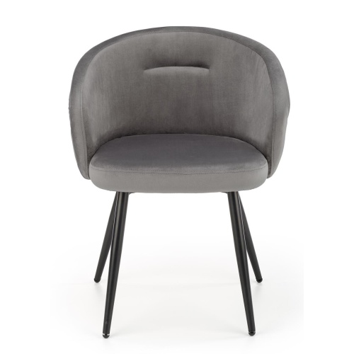 Krzesło welurowe K430 popielate/czarne
