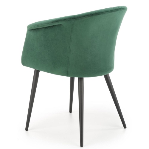 Krzesło welurowe K421 zielone/czarne