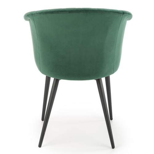 Krzesło welurowe K421 zielone/czarne