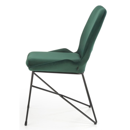 Krzesło welurowe K454 zielone/czarne
