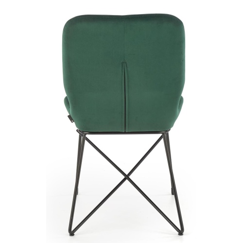 Krzesło welurowe K454 zielone/czarne