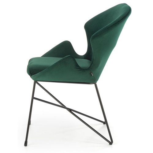 Krzesło welurowe K458 zielone/czarne