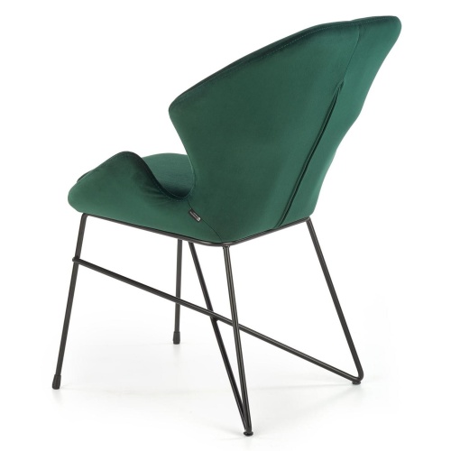 Krzesło welurowe K458 zielone/czarne
