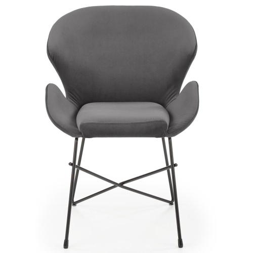 Krzesło welurowe K458 popielate/czarne