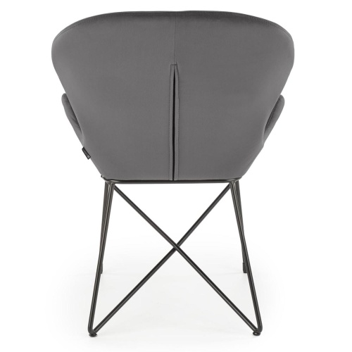 Krzesło welurowe K458 popielate/czarne