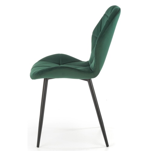 Krzesło welurowe K453 zielone/czarne