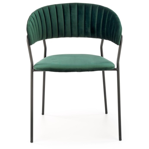Krzesło welurowe K426 zielone/czarne