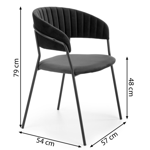 Krzesło welurowe K426 zielone/czarne