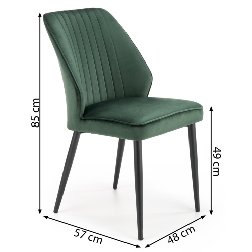 Krzesło do jadalni K432 zielone welur