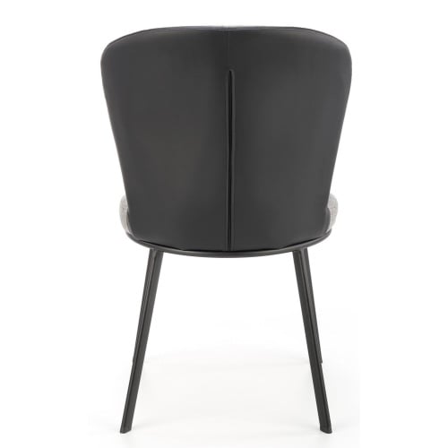Krzesło do jadalni K447 popielate/czarne tapicerowane ekoskóra