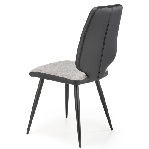 Krzesło do jadalni K424 popielate/czarne tapicerowane ekoskóra