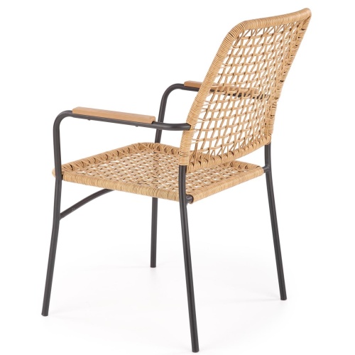 Krzesło z podłokietnikami K457 rattan syntetyczny boho