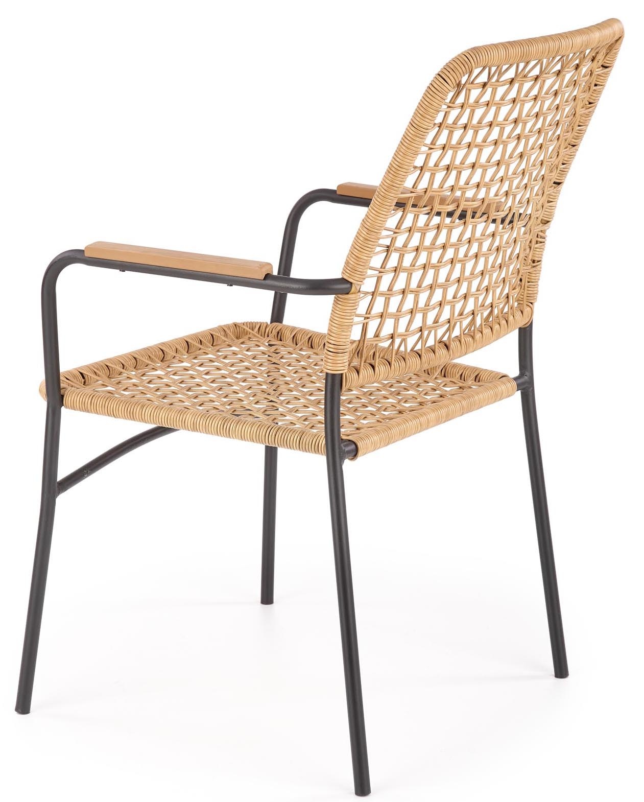 Krzesło z podłokietnikami K457 rattan syntetyczny boho