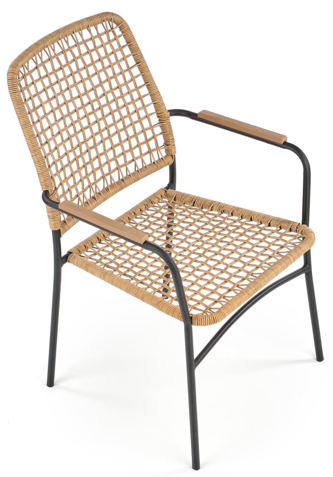 Krzesło z podłokietnikami K457 rattan syntetyczny boho