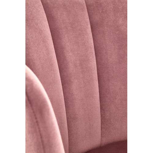 Krzesło welurowe K386 różowe/czarne wysokie nóżki