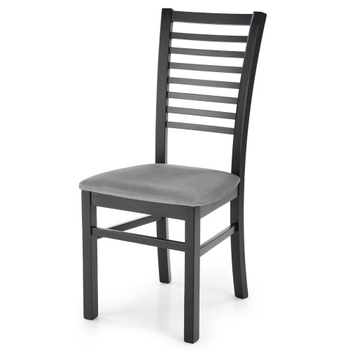 Krzesło drewniane Gerard 6 szare/czarne welur