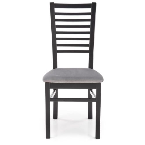 Krzesło drewniane Gerard 6 szare/czarne welur