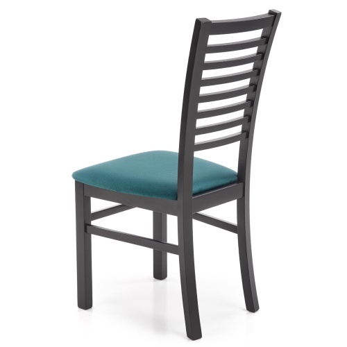 Krzesło drewniane Gerard 6 zielone/czarne welur