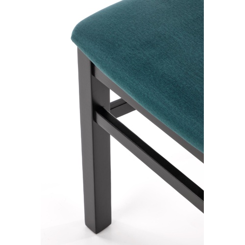 Krzesło drewniane Gerard 6 zielone/czarne welur