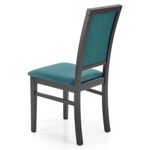 Krzesło drewniane Sylwek zielone/czarne welur