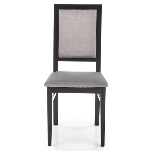 Krzesło drewniane Sylwek szare/czarne welur