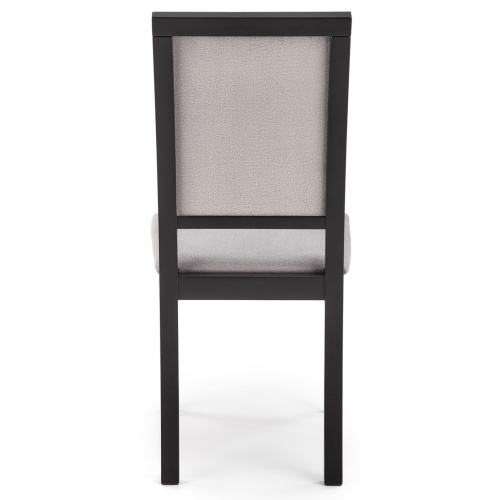 Krzesło drewniane Sylwek szare/czarne welur
